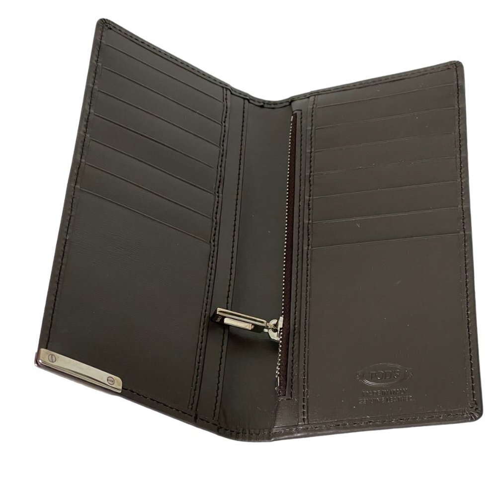 Tod's Italy Brown Barretta MET Leather‎ Vertical Wallet, XAMBRRB7449PULS81 - Picture 11 of 11